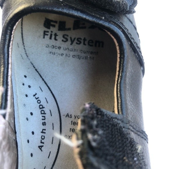 Pediped Flex Black Leather Maryjane Shoes Flower 9 - Picture 8 of 12